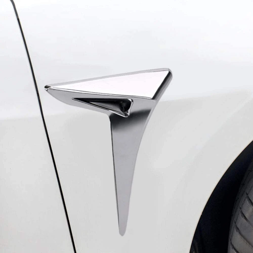 Tesla Model 3 Side Camera, Turn Signal Trim Covers, Silver, 2017-2021 - Image 2