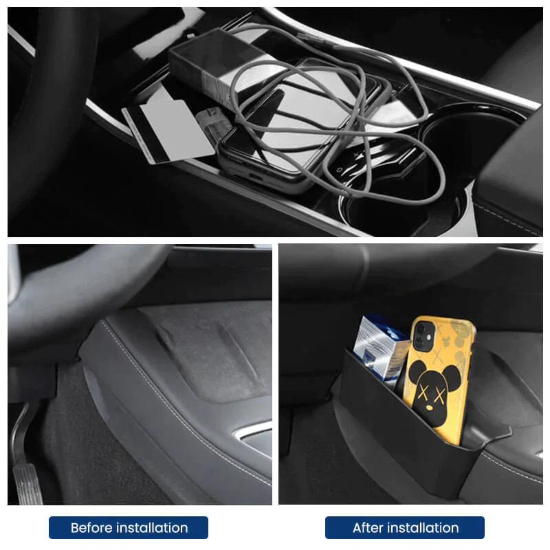Tesla Model 3, Y Side Console Storage Box, Driver's Side, 2021-2024 - Image 3