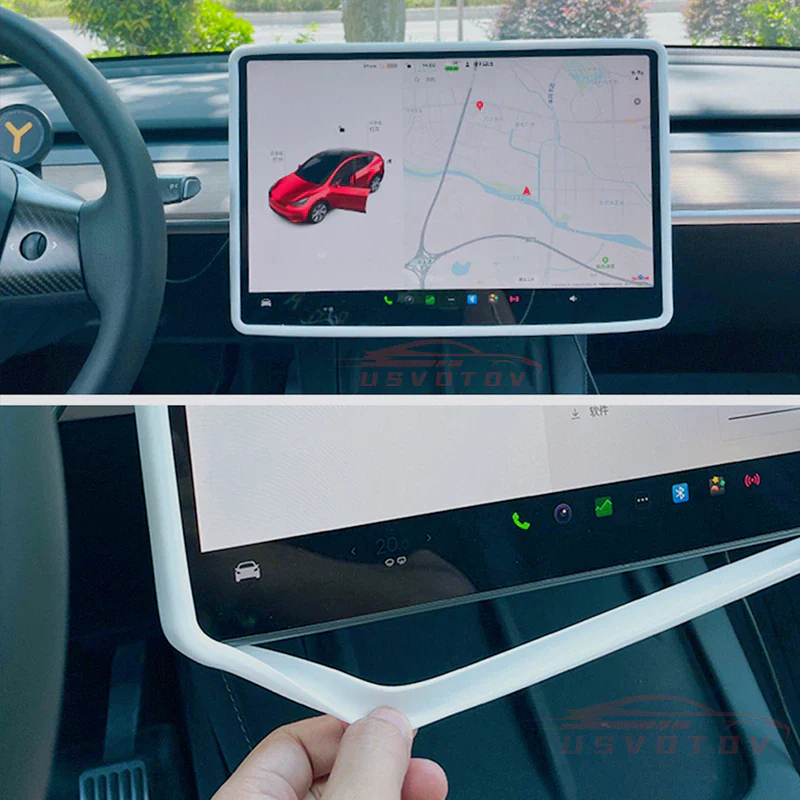 Tesla Model 3, Y Silicone Center Screen Sleeve, Black or White, 2017-2024 - Image 5