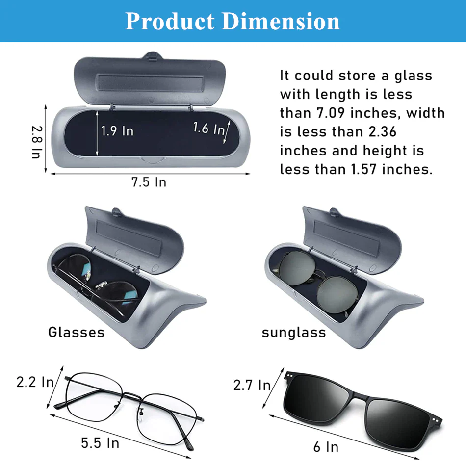 Tesla Model 3, Y Sunglasses Holder, Eyeglass Cases Storage Box, Silver - Image 3
