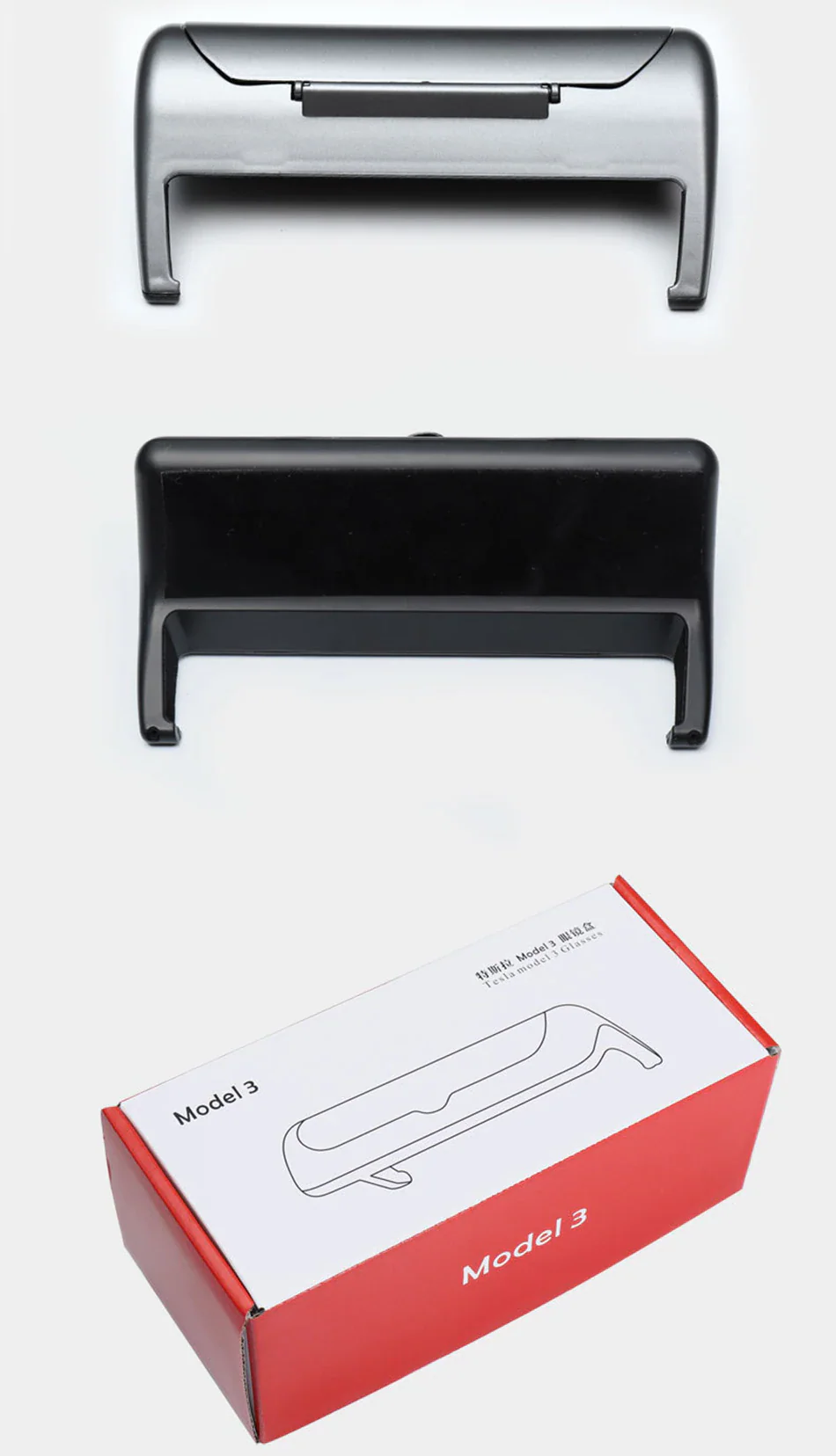 Tesla Model 3, Y Sunglasses Holder, Eyeglass Cases Storage Box, Silver - Image 9
