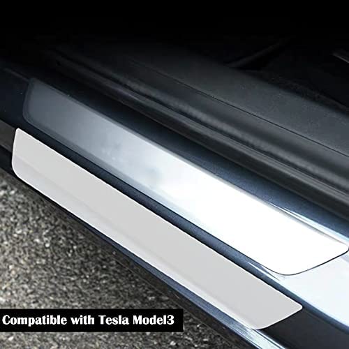Tesla Model 3, Y, Transparent Protective Film Door Sill TPU Film Protectors, Clear - Image 2