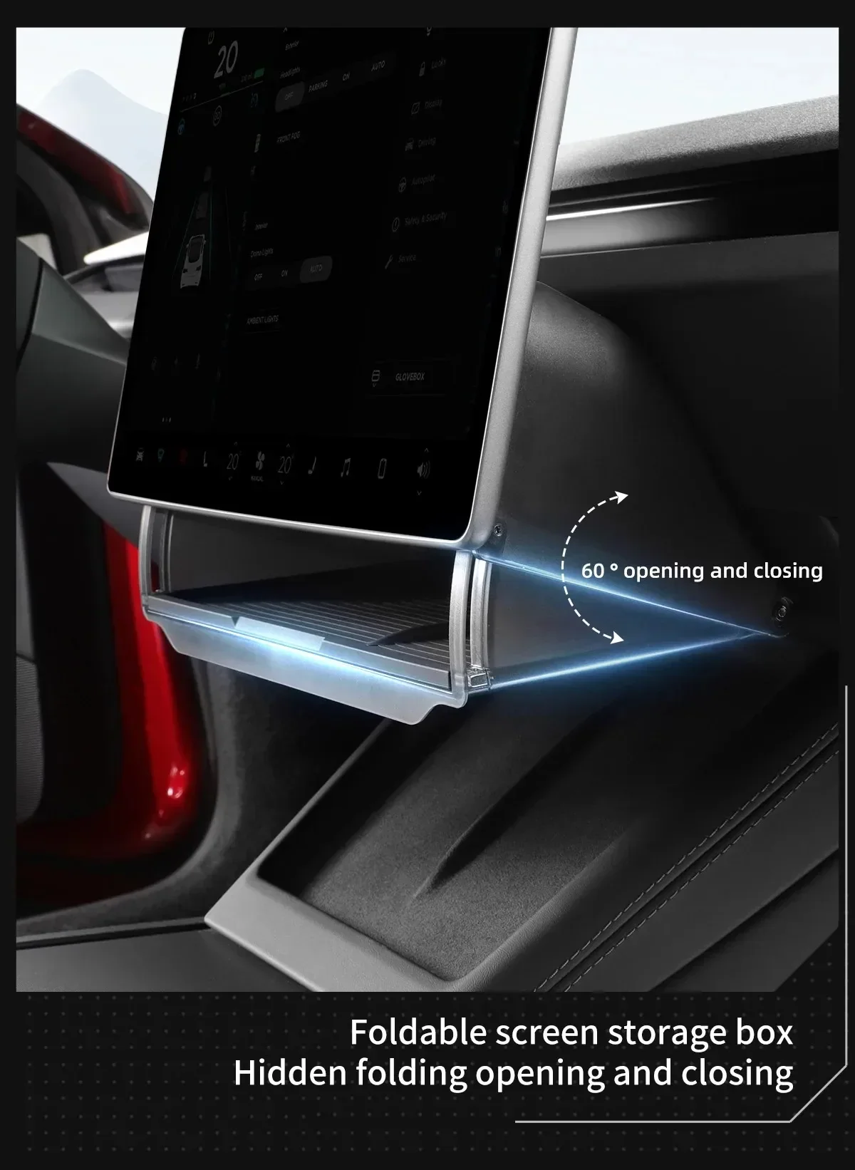 Tesla Model 3, Y Under Screen Hidden Storage Compartment Box, 2021-2024 - Image 2