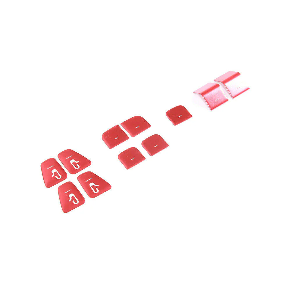 Tesla Model 3, Y Window Lift Switch Button, Door Open, Cover Kit, Red Aluminum - Image 3