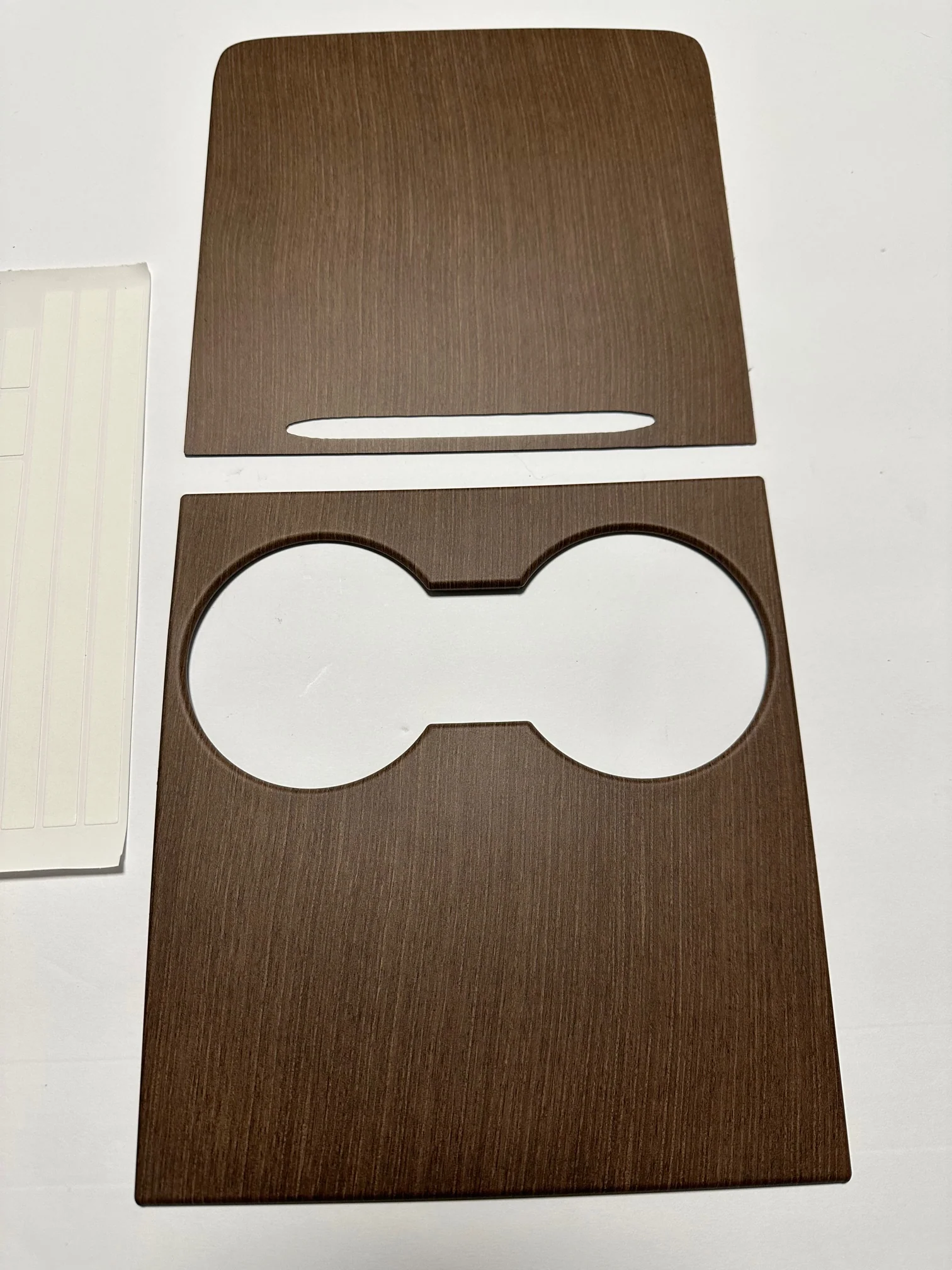 Tesla Model 3, Y Woodgrain Center Console Cover, ABS, Metal, 2021-2024 - Image 2