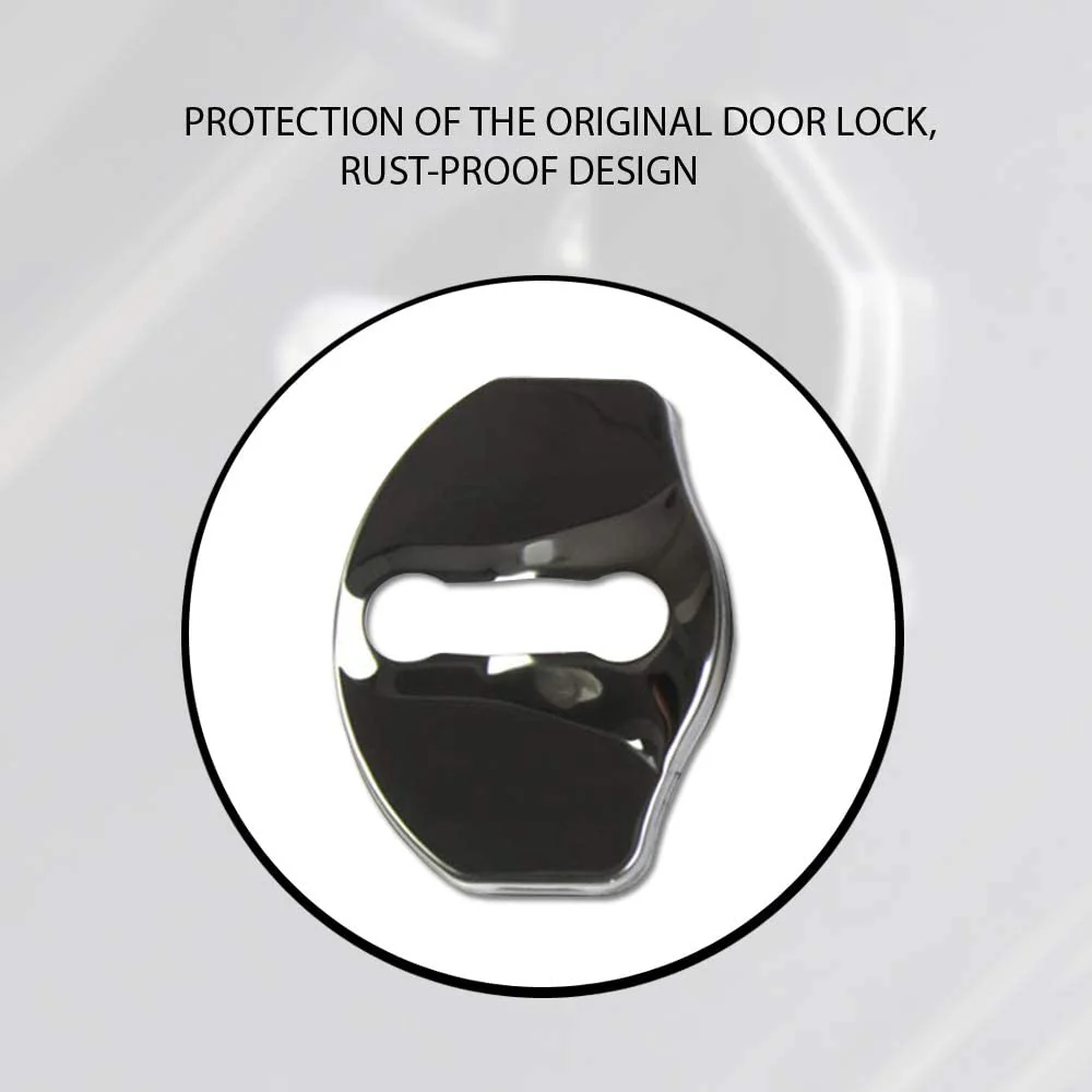 Tesla Model 3, Y, X Door Latch Covers, Piano Black Stainless Steel, 4pc Set - Image 4
