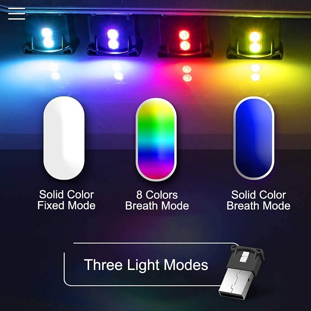 Tesla Model S, 3, X Back Seat LED Lighting, USB-A, 8 Colors, Adjustable, 2020-2021 - Image 4