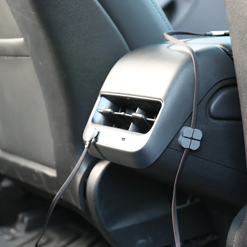 Tesla Model S, 3, X, Y, Phone Cord Cable Organizer Clamp Set, 4-Piece Set - Image 3