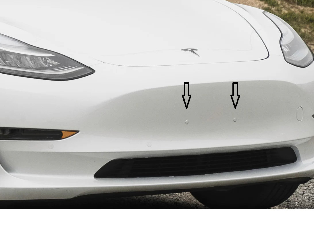 Tesla Model S, 3, X, Y Front Bumper Painted License Plate Hole Cover Plugs, Deep Blue Metallic PPSB - Image 3