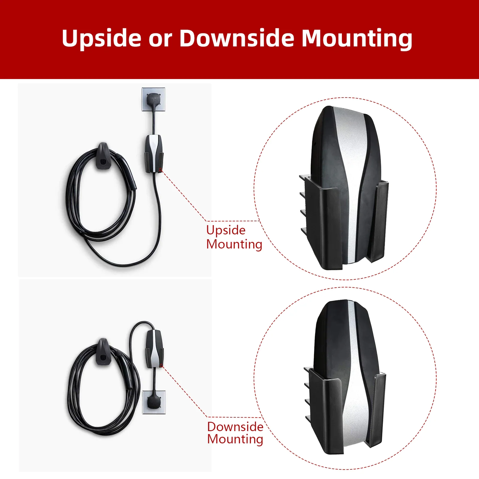 Tesla Model S, 3, X, Y GEN 1, GEN 2, Charging Control Box, Cable Adapter Organizer Wall Mount Holder - Image 6