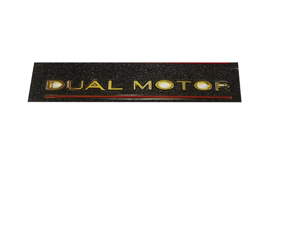 Tesla Model S, 3, X, Y, Gold Dual Motor Emblem, 3D Rear Trunk Emblem - Image 3