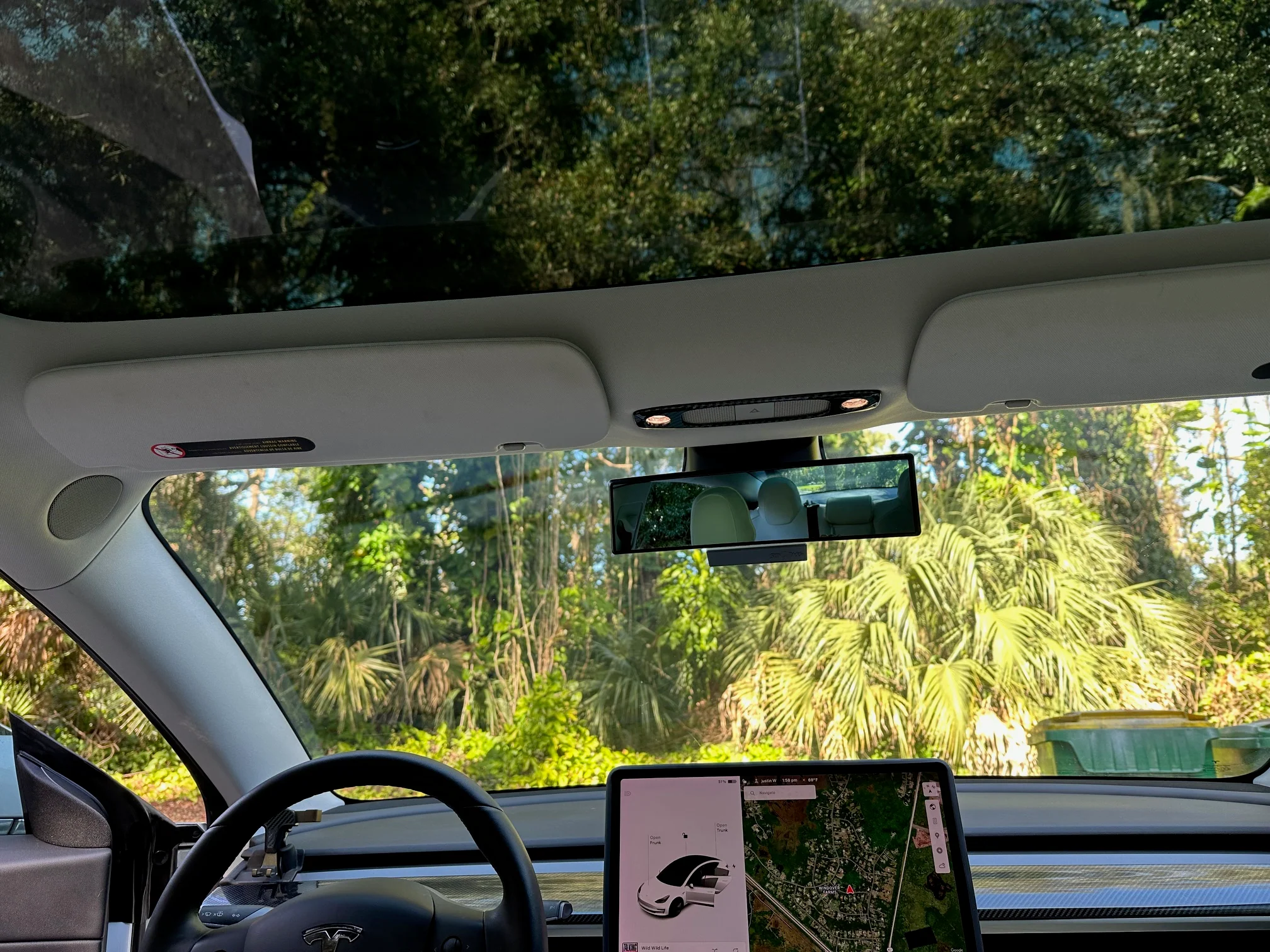 Tesla Model S, 3, X, Y, Inside Rear-View Mirror, Wide-Angle View, Convex Clip On - Image 3