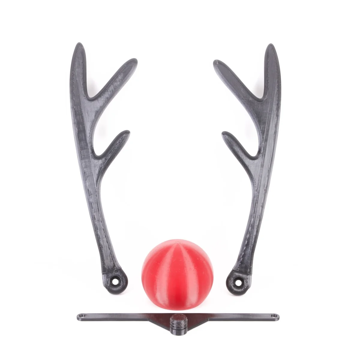 Tesla Model S, 3, X, Y License Plate Reindeer Kit, Black Antlers, Red Nose - Image 3