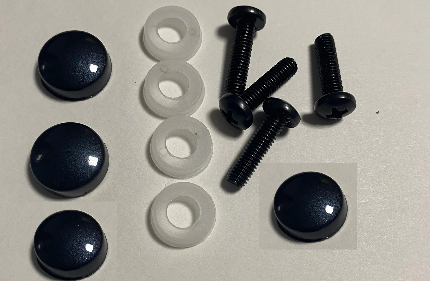 Tesla Model S, 3, X, Y License Plate Screw Cap Cover Kit, Painted Factory Color Midnight Silver PMNG