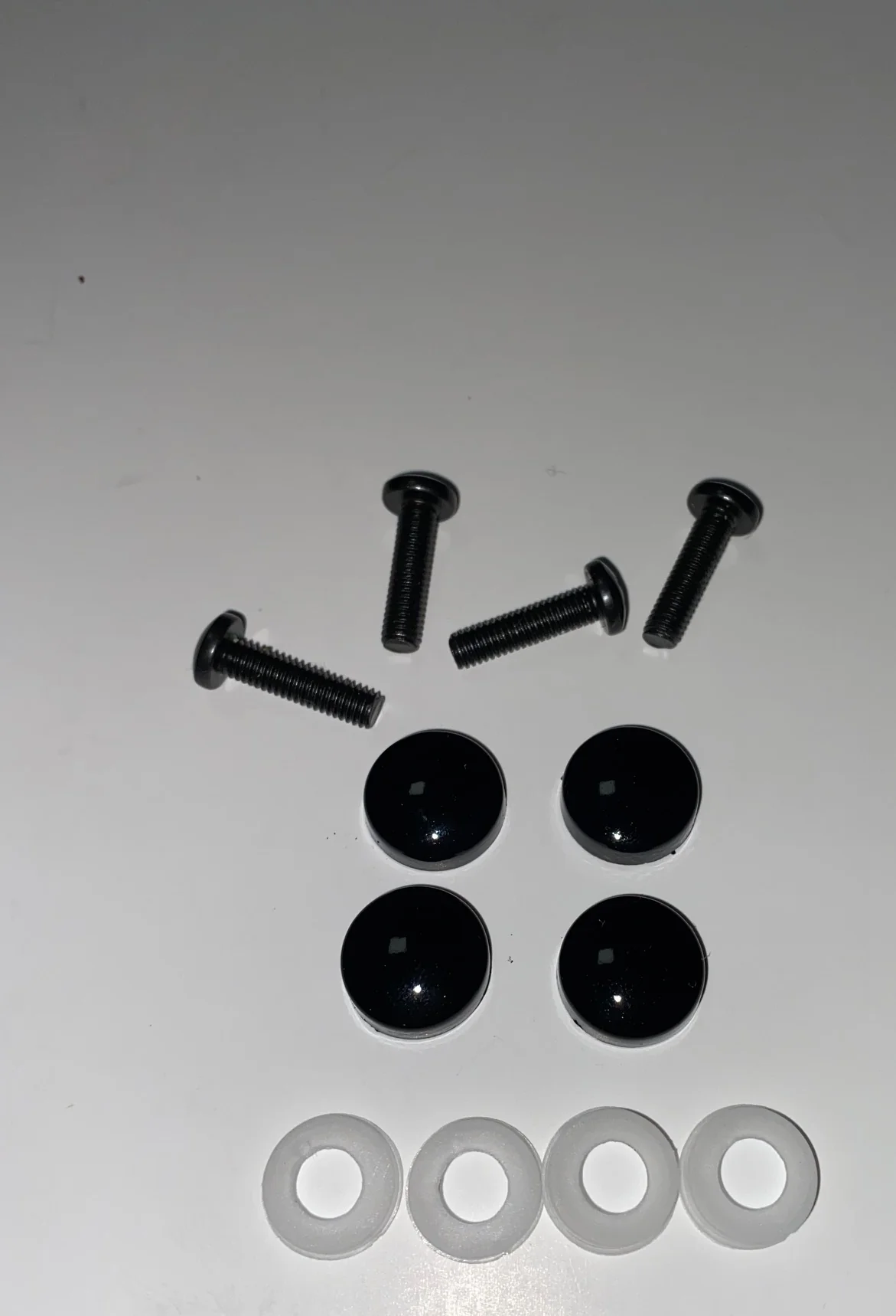 Tesla Model S, 3, X, Y License Plate Screw Cap Cover Kit, Painted Factory Obsidian Black Metallic PMBL