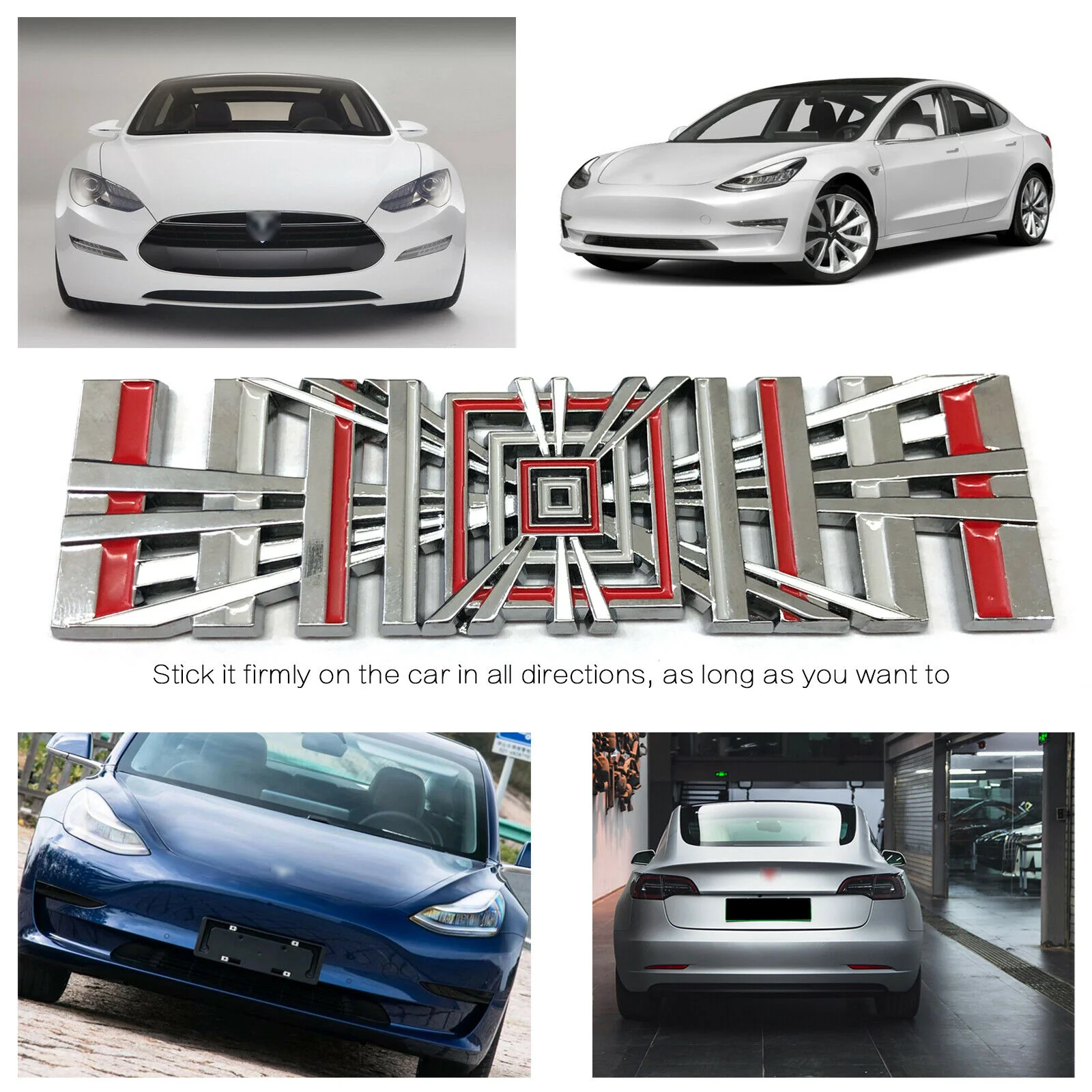 Tesla Model S, 3, X, Y Plaid Badge Car 3D Logo, Metal Emblem - Image 4