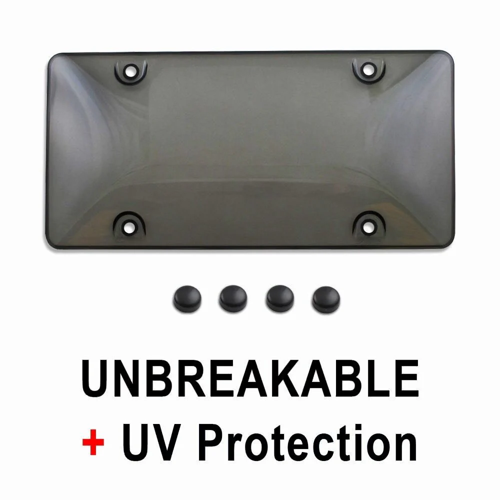 Tesla Model S, 3, X, Y, Cybertruck Smoke Gray Tinted Bubble Shield License Plate Cover With License Frame - Image 7