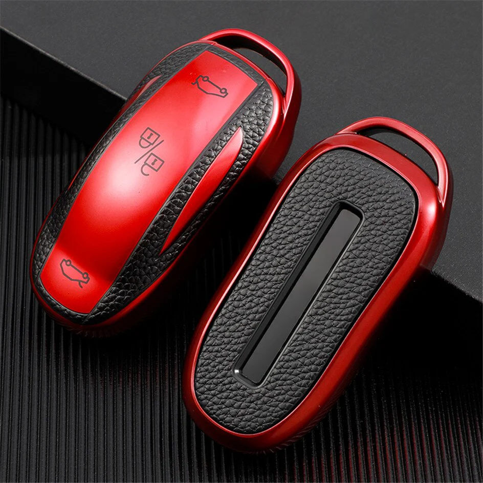 Tesla Model S, 3, Y, Soft TPU Key Fob Case Cover, Red - Image 2
