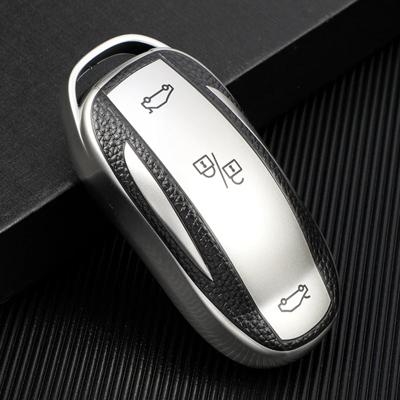 Tesla Model S, 3, Y, Soft TPU Key Fob Case Cover, Silver