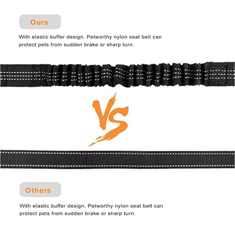 Tesla Model S, 3, X, Y, Cybertruck Stretch Seatbelt Strap Dog Car Leash, Black - Image 4