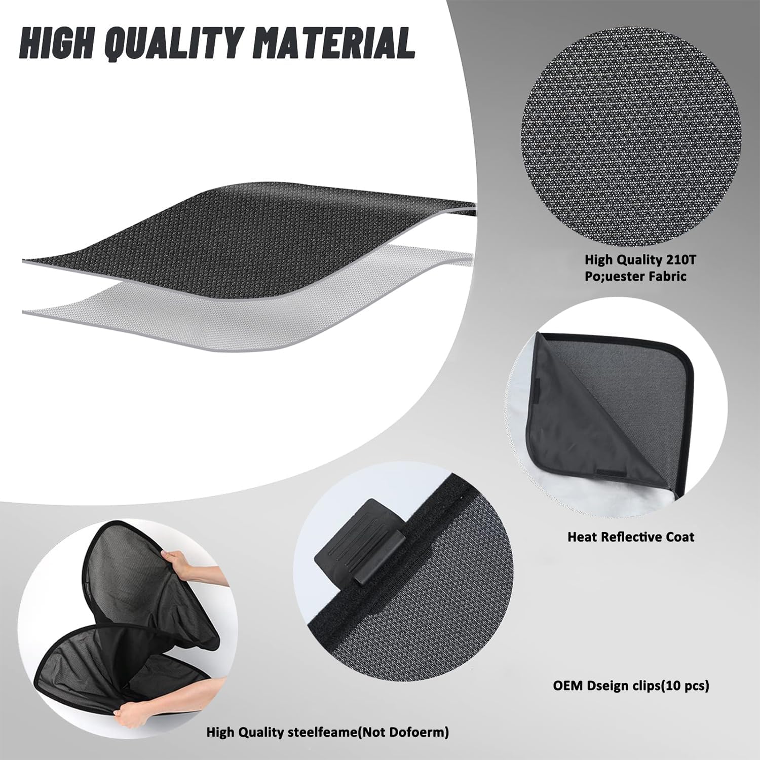 Tesla Model S Front & Rear Roof Sunshades, 2-Piece, 2021-2024 - Image 4