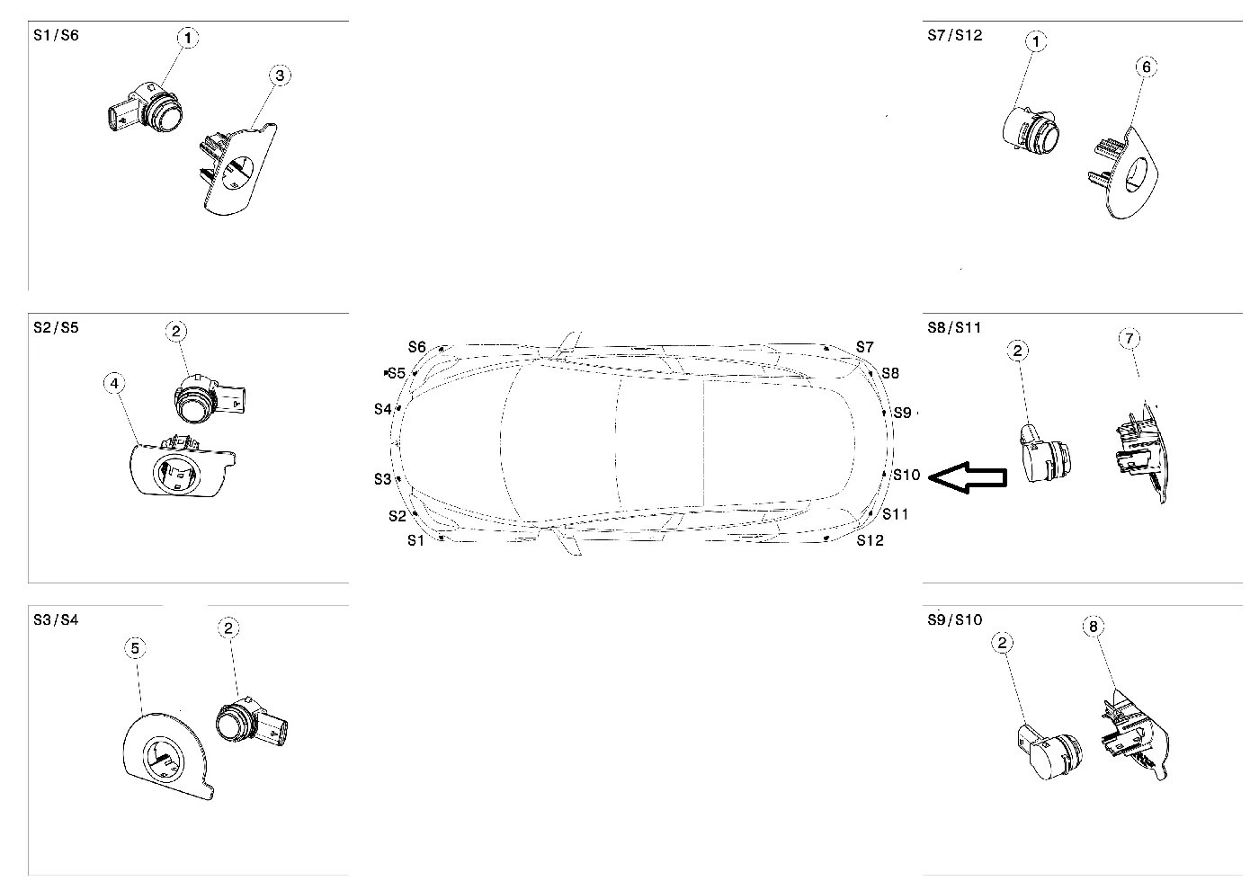Tesla Model 3 Rear Bumper Park Assist Sensor Retainer, Rear Left S10, 2017-2023 - Image 2