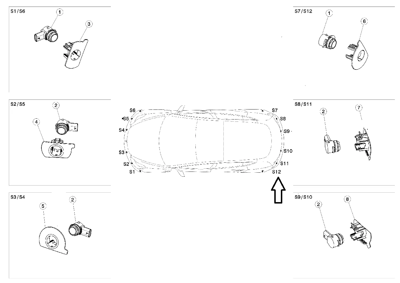 Tesla Model S Rear Bumper Park Assist Sensor Retainer, Rear Left S12, 2021-2024 - Image 3