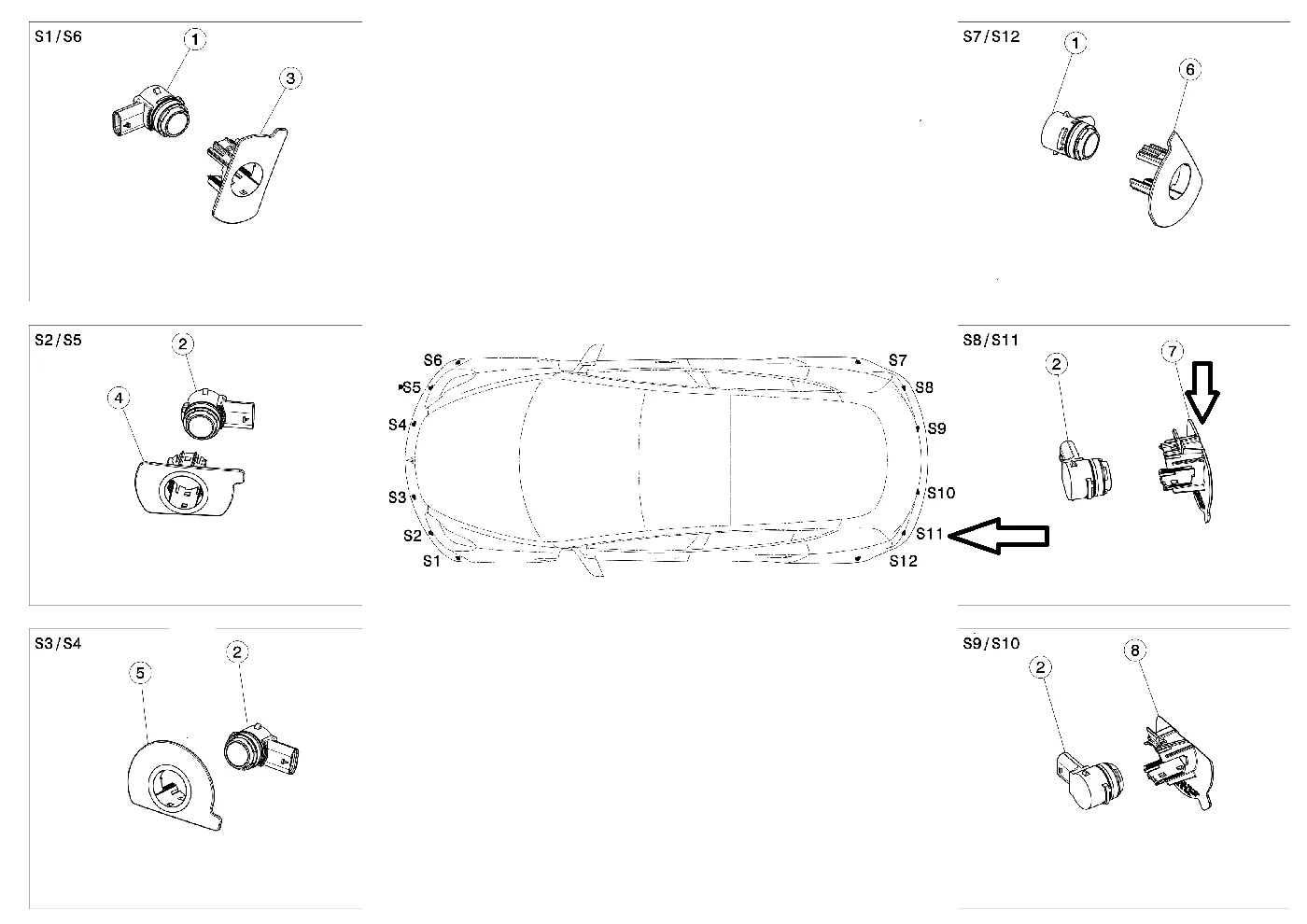 Tesla Model Y Rear Bumper Park Assist Sensor Retainer, Rear Right S7, 2020-2023 - Image 4