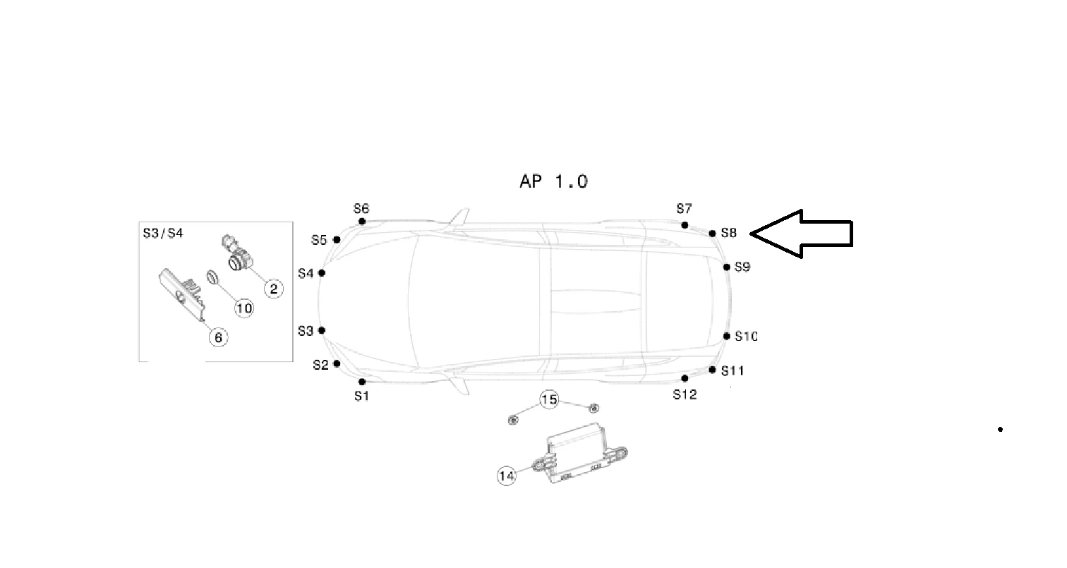 Tesla Model S Rear Bumper Park Assist Sensor Retainer, Rear Right S8, 2021-2024 - Image 3