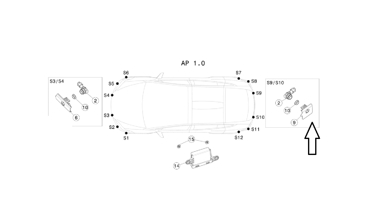 Tesla Model S Rear Bumper Park Assist Sensor Retainer, Rear Right S9, 2021-2024 - Image 3