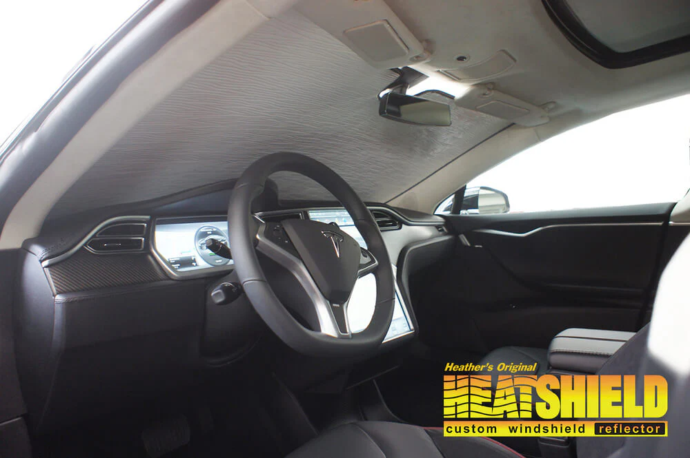 Tesla Model S Sun Shade, Heatshield Custom-Fit Gold Series, 2012-2016 - Image 2