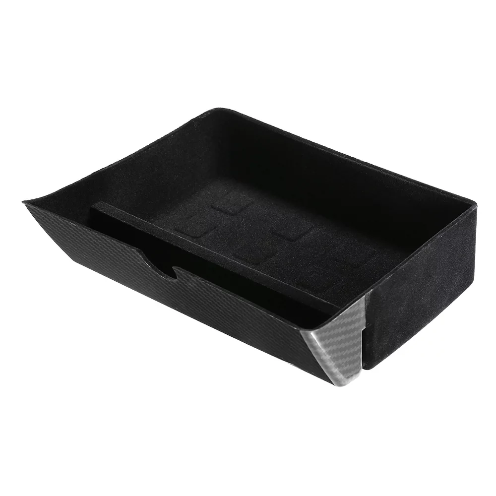 Tesla Model S, X Cubby Center Console Organizer Storage Box Drawer Tray, Carbon Fiber, 2012-2021
