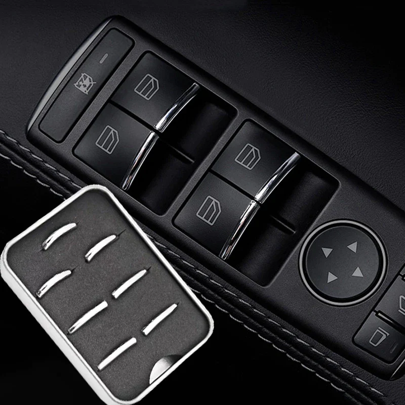 Tesla Model S, X Door Window Switch Chrome Trim Set, 7-Pc Set