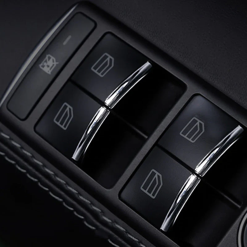 Tesla Model S, X Door Window Switch Chrome Trim Set, 7-Pc Set - Image 3