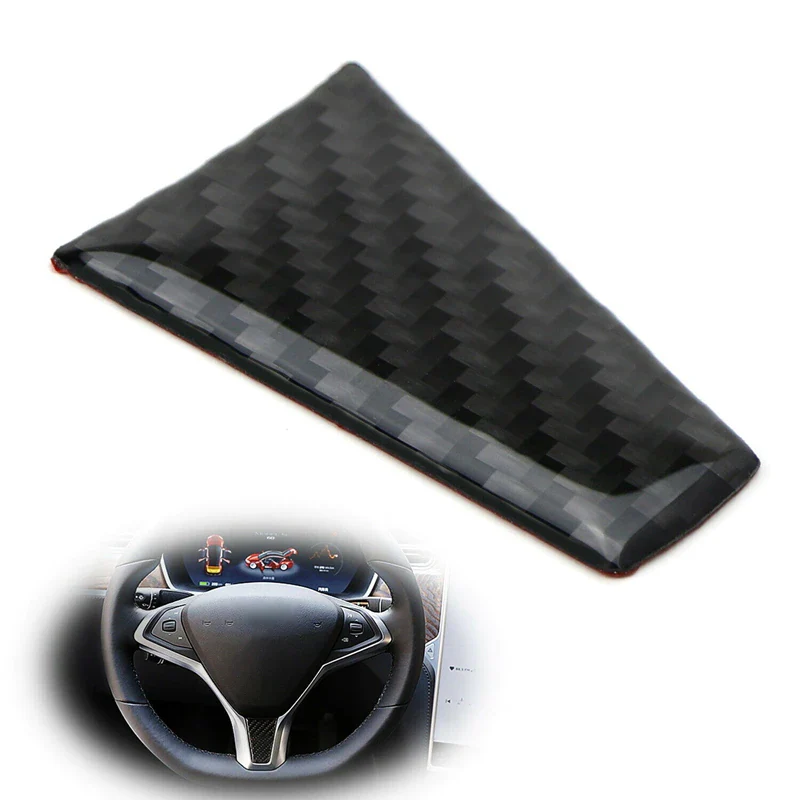 Tesla Model S, X Lower Steering Wheel Sticker, Black Carbon Fiber