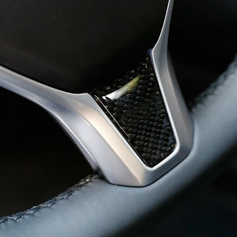 Tesla Model S, X Lower Steering Wheel Sticker, Black Carbon Fiber - Image 3