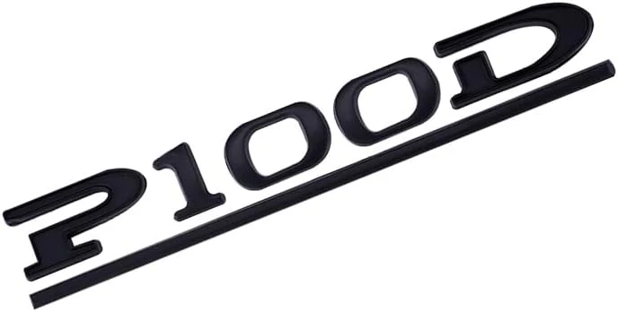 Tesla Model S, X, Matte Black P100D Letter Emblem, 3D Metal