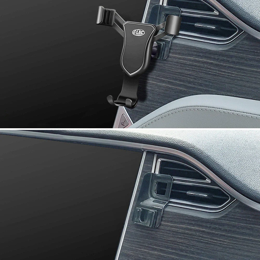 Tesla Model S, X Mobile Cell Phone Holder, Dash Vent, Custom Fit, Black