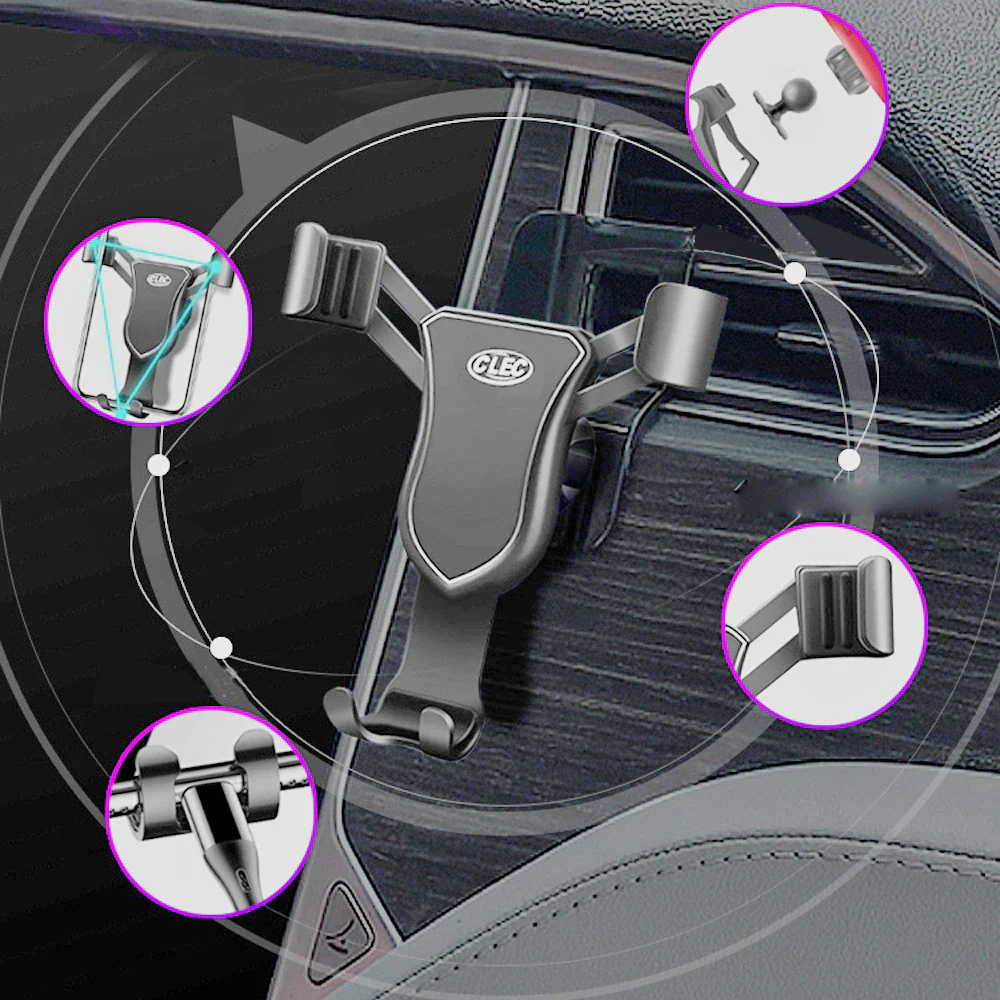 Tesla Model S, X Mobile Cell Phone Holder, Dash Vent, Custom Fit, Black - Image 2