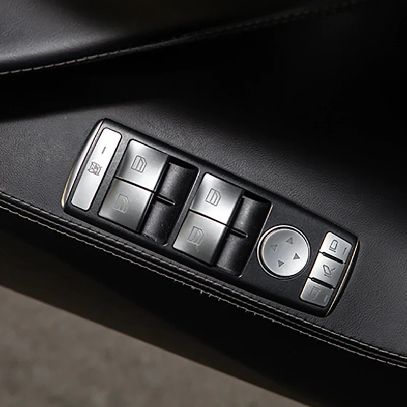 Tesla Model S, X Window Lift Switch Button Cover Kit, Brushed Aluminum - Image 7