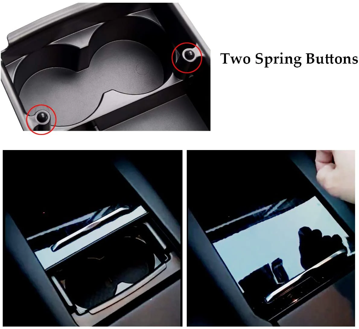 Tesla Model S, X, Center Console Storage Box Organizer with Cup Holder - Image 4