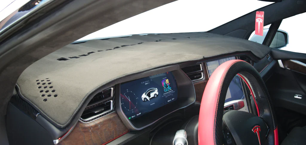 Tesla Model X Dash Mat, Black Suede, 2016-2026 - Image 4