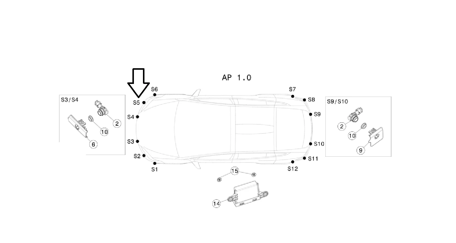 Tesla Model X Front Bumper Park Assist Sensor Retainer, Front Right S5, 2016-2021 - Image 3
