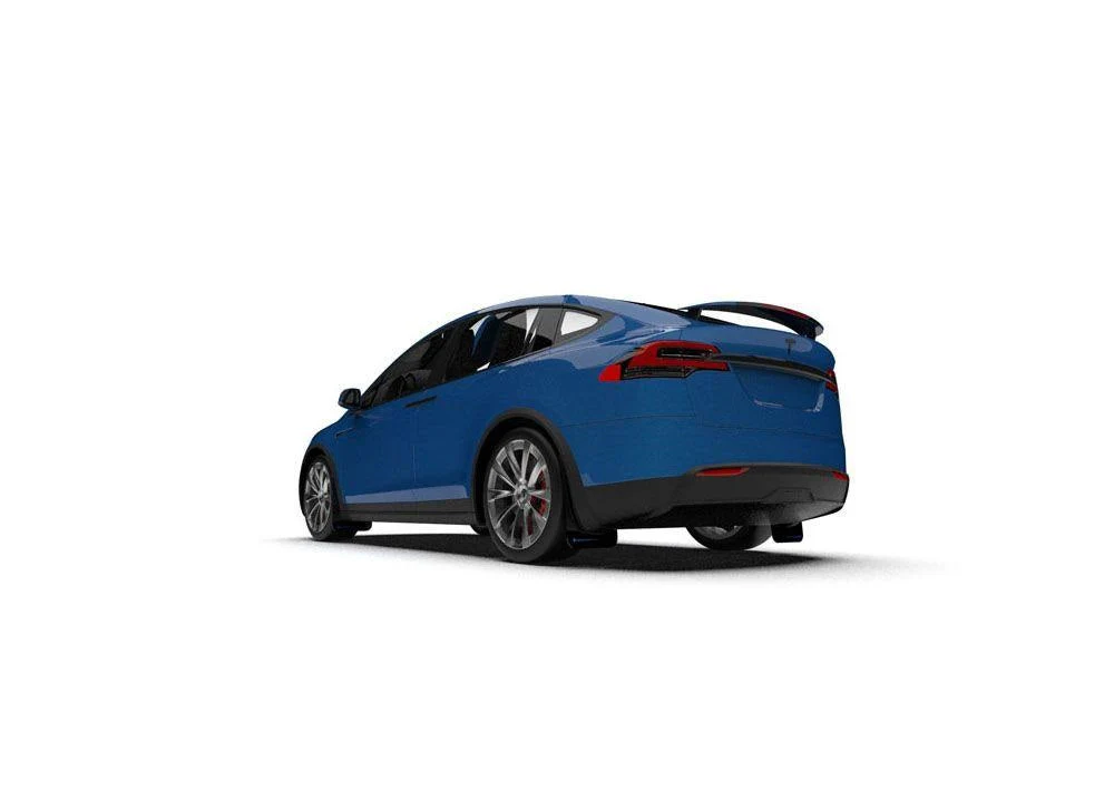 Tesla Model X Mud Flap Set, Rally Armor Red Logo, 2022-2023 - Image 3