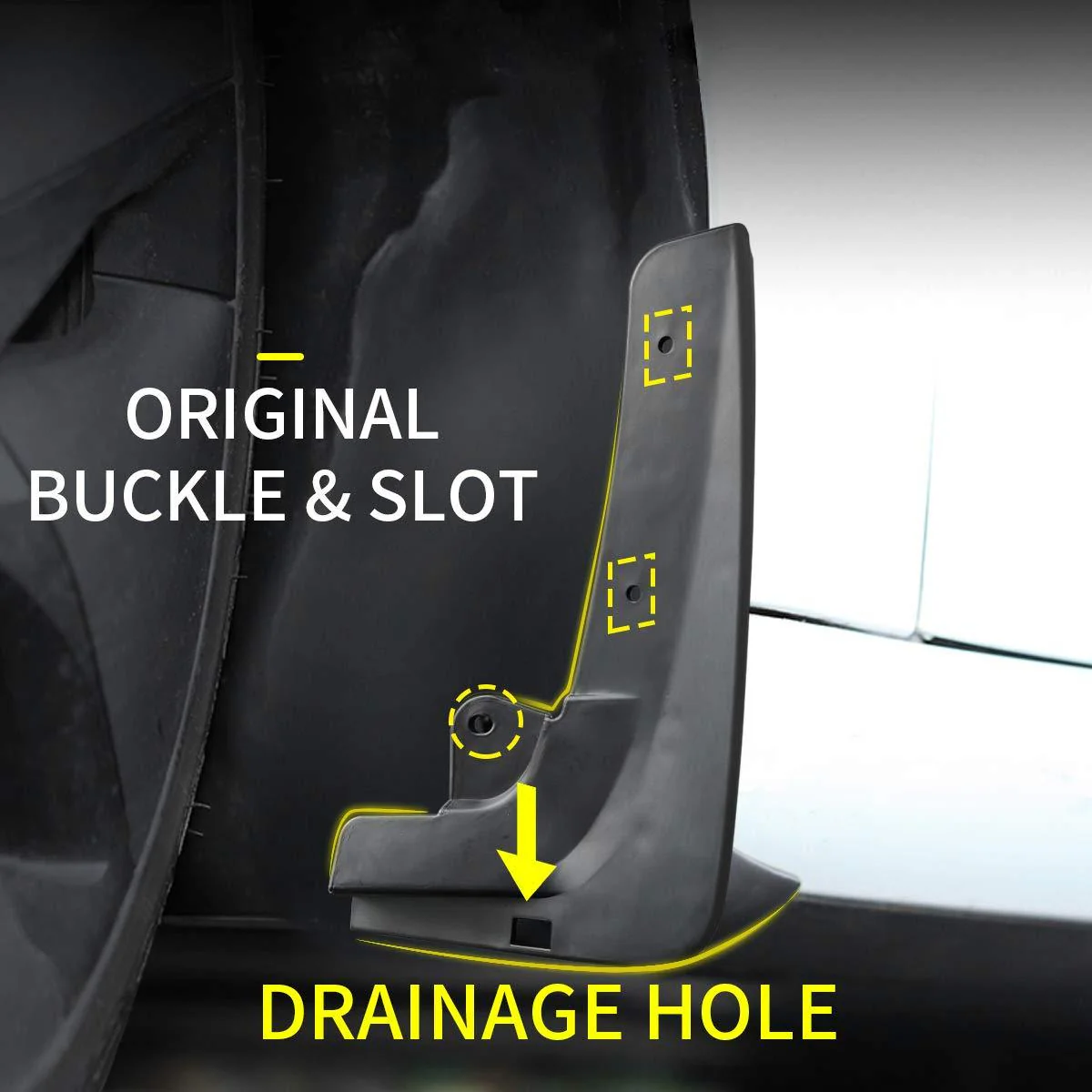 Tesla Model X Mud Flaps, No Drill, Premium Front & Rear Set, 4-Pc, 2016-2021 - Image 4