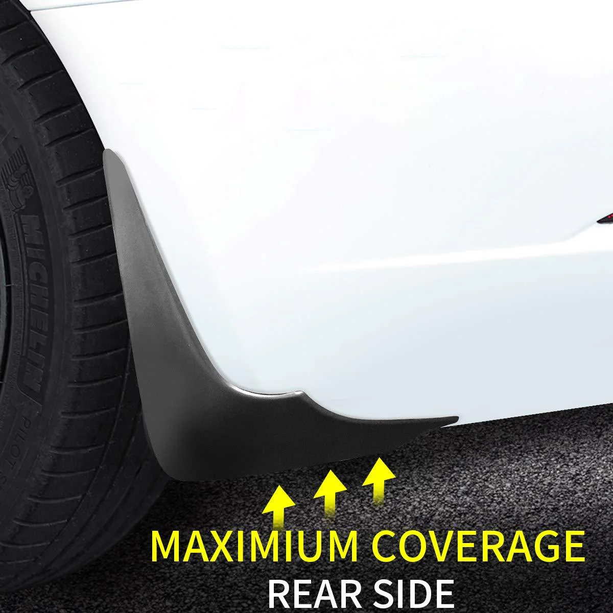 Tesla Model X Mud Flaps, No Drill, Premium Front & Rear Set, 4-Pc, 2016-2021 - Image 5