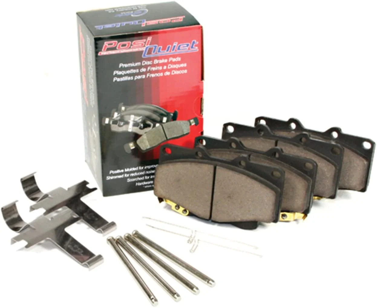 Tesla Model X Posi-Quiet Front Ceramic Brake Pads with Shims, 2017-2019