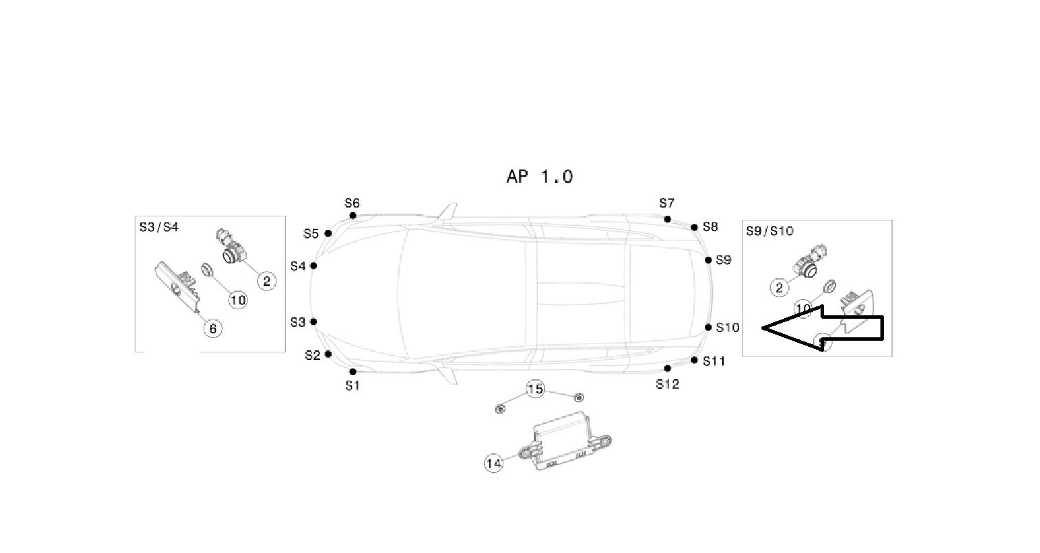 Tesla Model X Rear Bumper Park Assist Sensor Retainer, Rear Left S10, 2016-2021 - Image 3