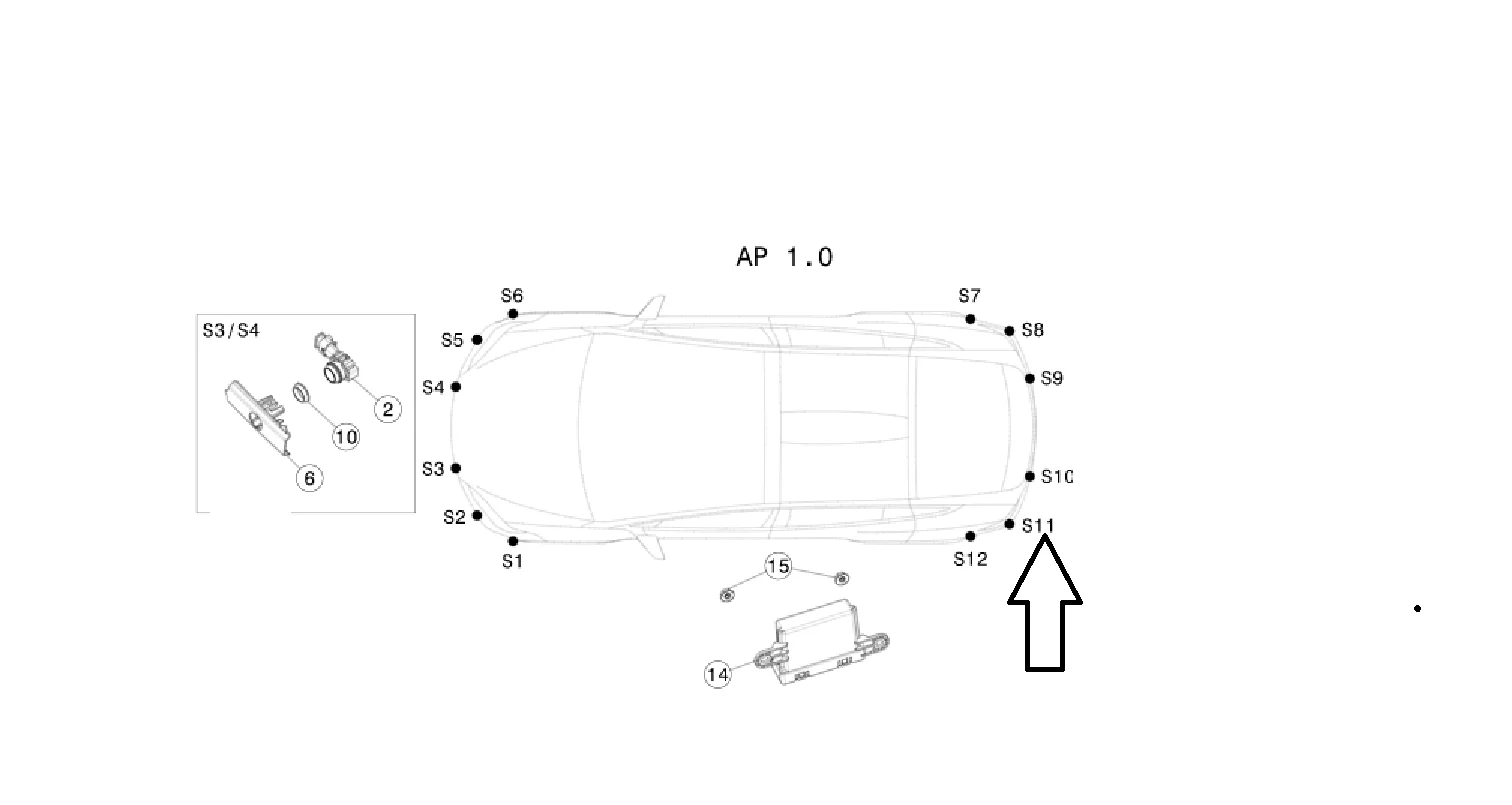 Tesla Model X Rear Bumper Park Assist Sensor Retainer, Rear Left S11, 2016-2021 - Image 3