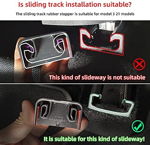 Tesla Model 3, Y Anti-Kick Soft Rubber Plugs For Rear Seat Track Slide Rails, 2021 - Image 6